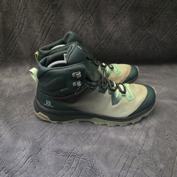 Salomon Vaya Mid Hiking Boots Womens Sz 9 Shoes Green Goretex GTX Waterproof. - Picture 1 of 9
